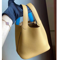 全新商品 Hermes picotin 18cm TC皮 clemence 琥珀黃拼天空藍 Y刻 現貨