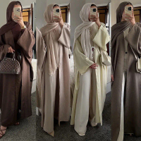 Jubah Muslim Abaya Fesyen Muslim Lengan Panjang Gaya Bat 100% Gentian Poliester 470g Panjang 139cm S