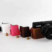 Half PU leather case bag grip cover Buttom for Canon Eos M100 M200