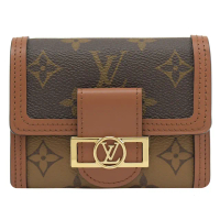 【Louis Vuitton 路易威登】LV M68725 DAUPHINE 經典印花三折零錢短夾(現貨)