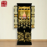 Zf Household Living Room God of Wealth Avalokitesvara Buddha Cabinet Shrine Buddha Solid Wood