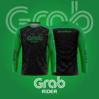 Lengan Panjang Sukan Lelaki, GRAB FOOD, Sublimatif Sepenuhnya, Bernafas, Baju-T Longgar UV Musim Pan
