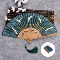 8inch Folding Hand Fan Song Huizong Rui He Hanfu Hot Sale Cosplay Eventail A Main Wedding Favors And Gifts Women's Bambu Fan