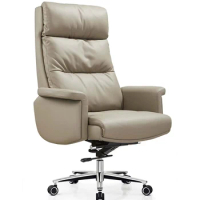 Cowhide boss chair office chair home computer chair office chair comfortable long-term sitting large chair conference chair