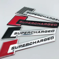 3D Aluminum Alloy Supercharged Logo Car Rear Trunk Fender Emblem Badge Stickers Decal for Audi A3 A4 A5 A6 A7 A8 Q3 Q5 Q7