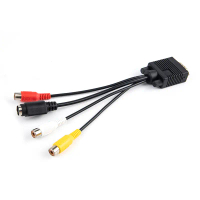 Cáp chuyển đổi 3RCA Mới VGA sang Video TV Out Bộ Chuyển Đổi S-Video AV Cáp VGA TO VGA