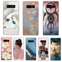 Soft TPU silicone Cases FOR Samsung Galaxy Note 8 Cover FOR Samsung Note 8 Phone Cases coque Cat