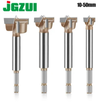 1pc 10-50mm Forstner Drill Bit Hinge Boring Bit Hole Saw Cutter Tungsten Carbide Hex 1/4in Shank Woodworking Tool