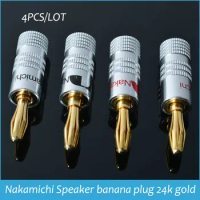 4pcs/lot 24K Gold For Nakamichi Speaker banana plug Audio Jack connector hot sale!!!