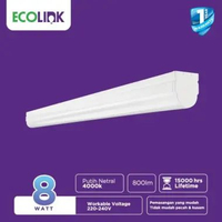 ECOLINK LAMPU LED T8 BATTEN 8W Kuning Cerah (4000K)