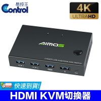 【易控王】2PORT HDMI KVM切換器 4K@30Hz 4USB孔 兩台主機共用一套鍵鼠/螢幕(40-116)