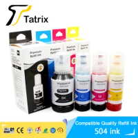 Tatrix Quality Refill Ink For Epson 504 T504 BK for Epson EcoTank L4150/L4160/L4260/L6161/L6171/L6191/L6270/L14150 Printer