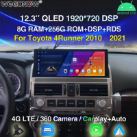 360 camera Carplay 12.3 " Android 13.0 8GB+256GB Car DVD Player GPS WIFI Bluetooth Radio 4G LTE For Toyota 4Runner 2010 - 2022