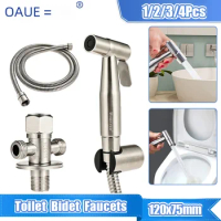 Toilet Bidet Faucets Handheld Stainless Steel Bidet Sprayers Brushed Bathroom Water Gun Spray Gun Shower Faucets Cleaning Tools
