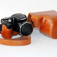 Leather Hard Camera protect case bag Cover for Canon PowerShot SX50 HS panasonic fz200 leica V_Lux4