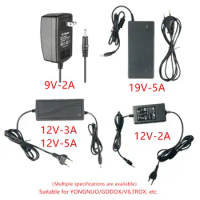100-240V AC Power Adapter Supply Charger adapter 3A-12V/5A-12V/5A-19V/9V/12V-2A EU Plug 5.5mm x 2.5mm for Yongnuo Godox LED Lamp