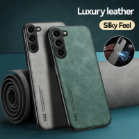 Sheepskin Leather Magnetic Back Cover For Samsung Galaxy S23 FE 5G Case Soft Edge Shockproof Armor Coque SamsungS23FE S 23 FE