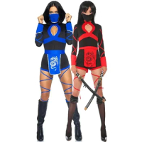 Adult Sex Costume Women Japan Samurai Uniform Dragon Ninja Set for Role Play Onesie Bodysuit with Apron Mask Sexy Dress Tempting