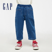 【GAP】男幼童裝 鬆緊錐形牛仔褲-深藍色(892009)