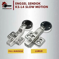 (2 SET) Engsel Sendok Kaca Hidrolis Lemari Buffet Etalase 26mm Huben KS Bungkuk 26mm