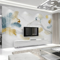 電視墻背景墻壁紙5D立體墻紙3D墻畫8D裝飾客廳壁布無縫影視墻壁畫