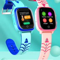 Kids Smart Watch 4G Sim Card SOS Phone Call GPS Positioning Thermometer Heart Rate Blood Pressure Waterproof Children's Gifts