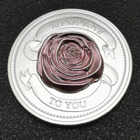 Three-Dimensional Beautiful All My Love To You Rose Love Gold Silver Coin Elizabeth II Loves Gifts Commemorative Coins