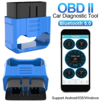 Mini OBD II Car Diagnostic Scanner Tool Scanner Bluetooth DTC OBD2 Scanner Tools Reader for Android/PC Vehicle OBDII Diagnostics