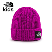 【The North Face 官方旗艦】北面兒童紫色舒適保暖LOGO布標毛帽｜7WG81I7