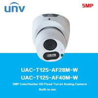 UNIVIEW UNV 5MP ColorHunter HD Fixed Turret Analog Camera UAC-T125-AF28M-W UAC-T125-AF40M-W