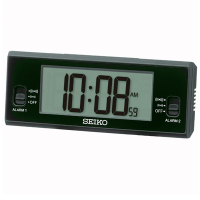 SEIKO 嗶嗶鬧鐘 溫度/濕度 電子鍾(QHL093K)4.8x12.3cm