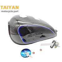 Bình xăng retro cho xe máy Hoàng Tử GN125 Bình nhiên liệu sơn màu đen loại dày hơn Kèm Phụ Kiện