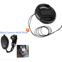 2 in 1 Lens Cap Cover + Wrist Hand grip strap For Nikon D90 D3100 D7000 5D4 D4S D3200 D800 D810 D500 canon 5D2 5D3 60D 1DX