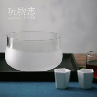 日式禪意茶洗大霧白玻璃水盂茶道配件1入