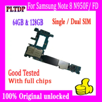100% Tested Mainboard 64g For Samsung Galaxy Note 8 N950F N950FD Motherboard Original Unlocked For Samsung N950F Logic Board