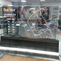 55'' inch display shopping mall store advertising transparent OLED digital signage