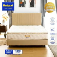 Uniland Springbed Scania Pillowtop - Kasur Spring Bed Full Set 90 x 200 Beige