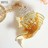 韓國年年有魚可愛造型水鑽鑰匙圈包包吊掛飾