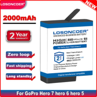 LOSONCOER AHDBT-501 For GoPro Hero 7 Hero 6 Hero 5 Black Battery For Go Pro Hero7 6 Hero5 Black Camera Battery