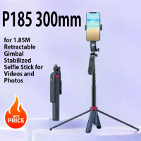 P185 360° Multi-function Selfie Stick and Tripod, 1.85M Retractable Gimbal Stabilized Selfie Stick f