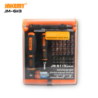 JAKEMY JM-6113 Professional household diy tools ergonomically handle magnetic bits connector adjustable flexible screwdriver set