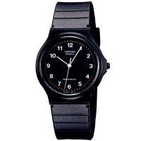 CASIO 超輕薄感數字錶(MQ-24-1B)-黑面白字