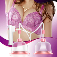 Electric Double Cup Breast Massager Breast Enhancement Massager Dredge Breast Enlargement Vacuum Breast Augmentation Device