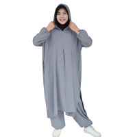 ALLEYAH Setelan Olahraga Wanita Muslimah Syari dengan Hijab Hoodie Bahan Crinkle Adem Premium Tunik 