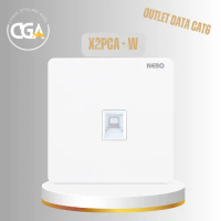 NERO CASA X2 WHITE SAKLAR STOP KONTAK - Data CAT6 X2PCA Socket Tembaga