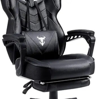 Gaming Chairs with Footrest Recliner Computer Chair for Adults Massage Chair Big and Tall, Ergonomic Office Gamer , Black