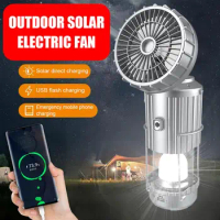 3 In 1 Outdoor Fan Light Led Solar Multifunction Camping Lamp Outdoor Usb Light Camping Rechargeable Tools Portable Fan Ele D5f1
