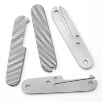 1pair Folding Knife Handle Titanium Alloy Scales for 91MM Victorinox Swiss Army Knives Grip Patches DIY Making Accessories Part