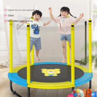 Children's trampoline with guardrail foldable design, indoor and outdoor fitness sports, children's toy trampoline with guardrai