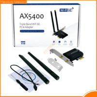 AX5400 5400Mbps Tri-Band WiFi 6E PCIe NIC Card Intel AX210 Wireless WiFi Adapter 2.4G/5G/6Ghz 802.11AX Bluetooth 5.2 WiFi6